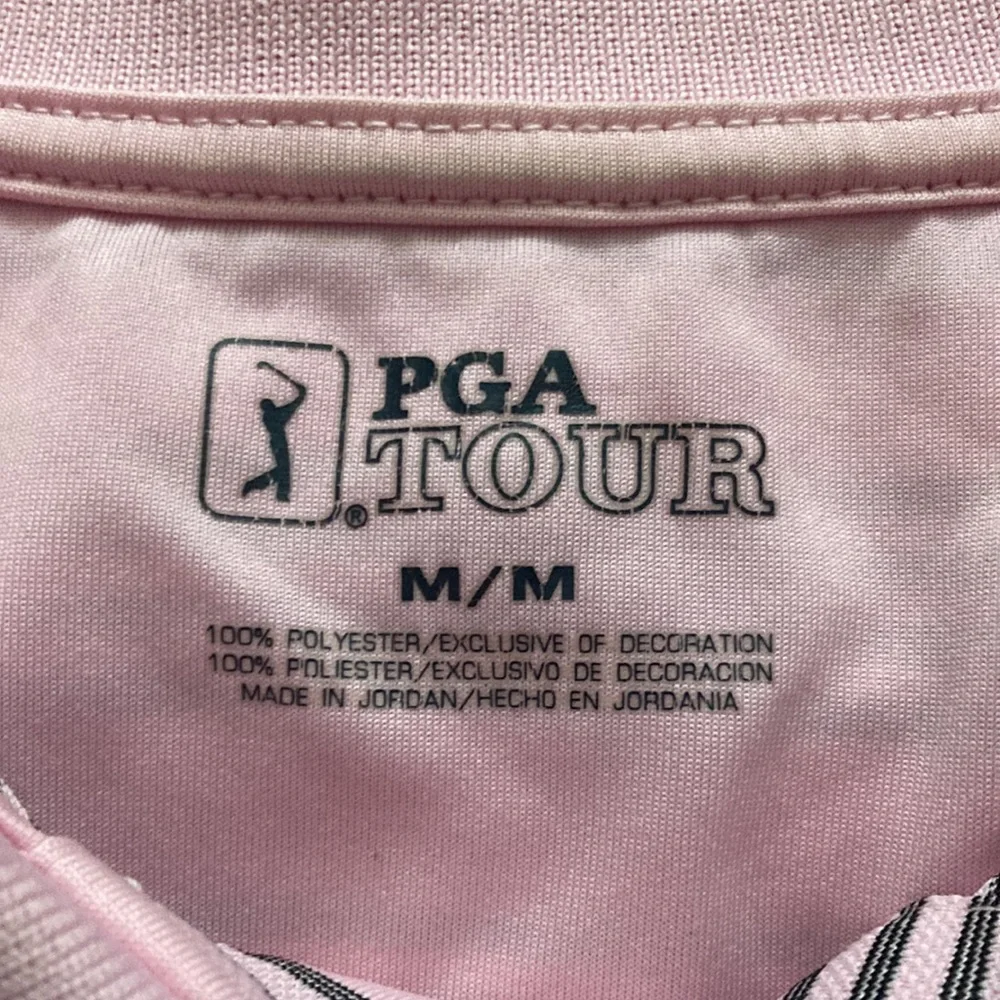 PGA Tour Mens Medium Golf Polo Shirt Pink - Picture 3 of 5